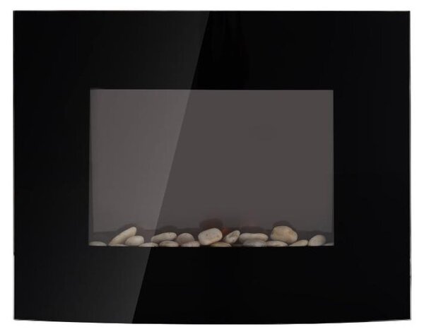 Camino elettrico - Fiamma LED a 7 colori, 1800 W | Colore: Nero | Dimensioni: 65x11,4x52 cm