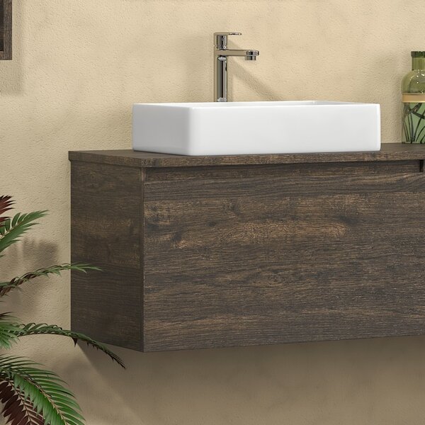 Mobile bagno sospeso 175 cm con due cassetti e vano a giorno SP-175P - KAMALU