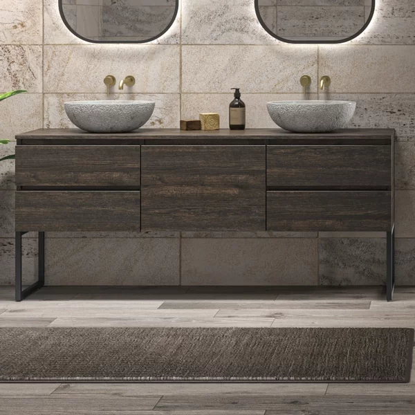 Mobile bagno a terra 180 cm con 5 cassetti SP-180P5 - KAMALU