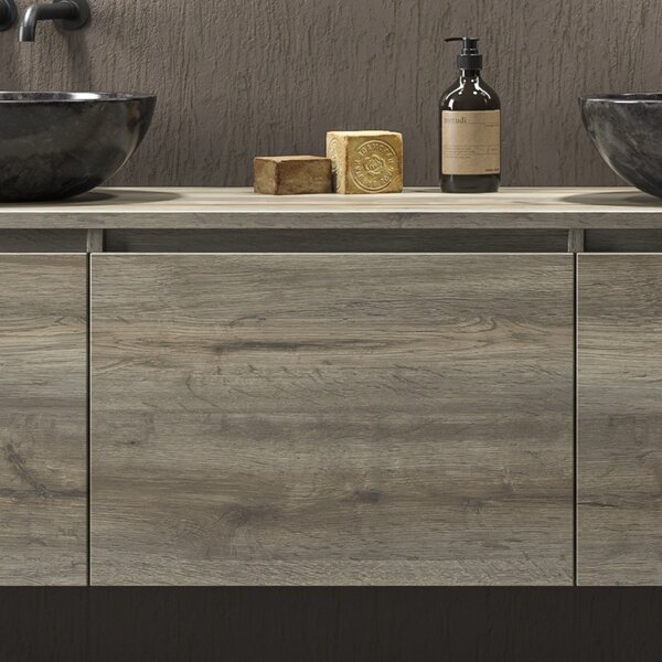 Mobile bagno a terra 180 cm con piano e 3 cassetti SP-180P3 - KAMALU