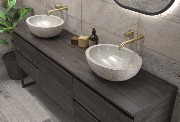 Mobile bagno a terra 180 cm con 5 cassetti SP-180P5 - KAMALU