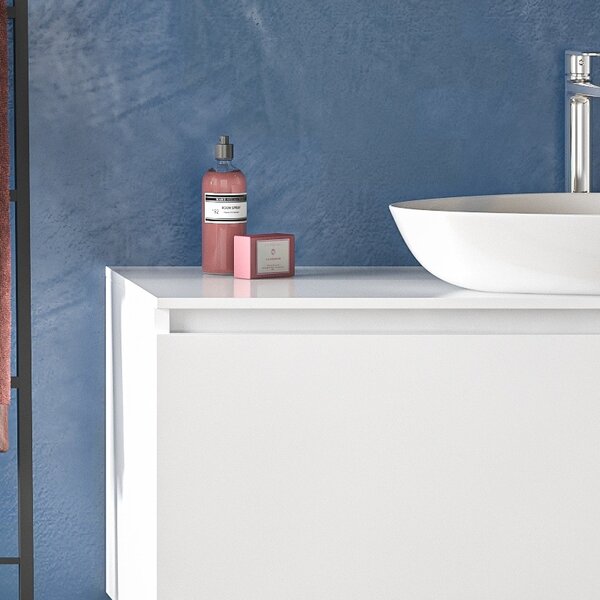 Mobile 120cm bagno installazione sospesa con cassetto ammortizzato SP-120B - KAMALU