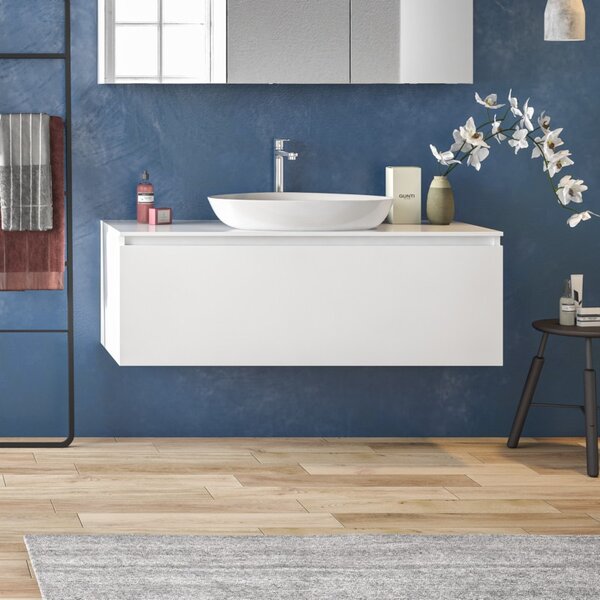 Mobile 120cm bagno installazione sospesa con cassetto ammortizzato SP-120B - KAMALU