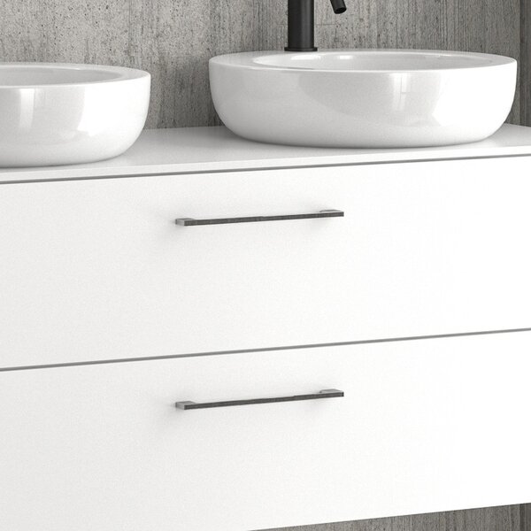 Mobile bagno 120cm con 2 cassetti e piano per lavabo appoggio EL-120P - KAMALU