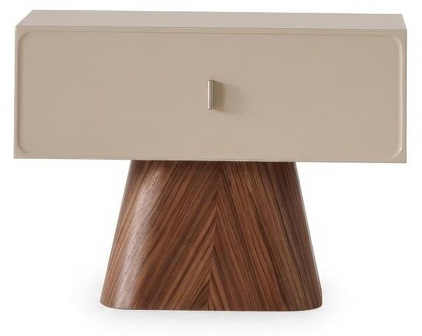Tavolino da notte moderno, beige, design comodino con vano portaoggetti