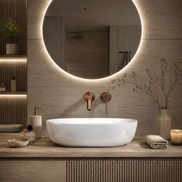 Lavabo da appoggio in ceramica CLEO 50 White-REA