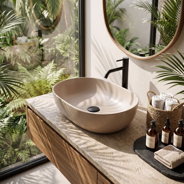 Lavabo da Appoggio Rea Lisa Mocca Matt