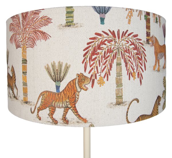 Japandi vloerlamp beige met kap multicolor en dierenprint 50cm - Simplo