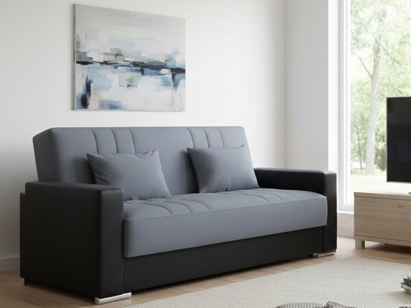 Divano letto reclinabile nero e grigio 230x96cm - Arix