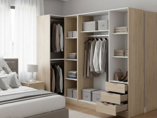 Guardaroba con appendiabiti rovere 213x184h cm - Atena