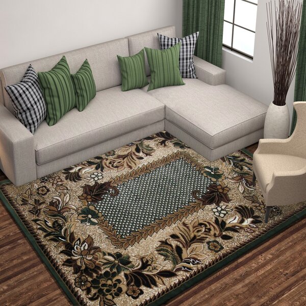 Elegante tappeto vintage con bordo verde Larghezza: 80 cm | Lunghezza: 150 cm