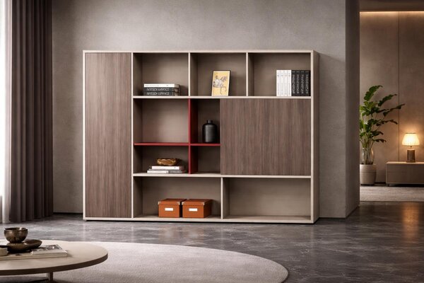 Libreria moderna, mobile contenitore dal design elegante, pregiati mobili in legno