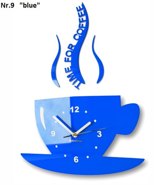 Orologio da parete È l'ora del caffè Blu