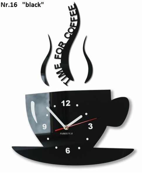 Orologio da parete È l'ora del caffè Nero