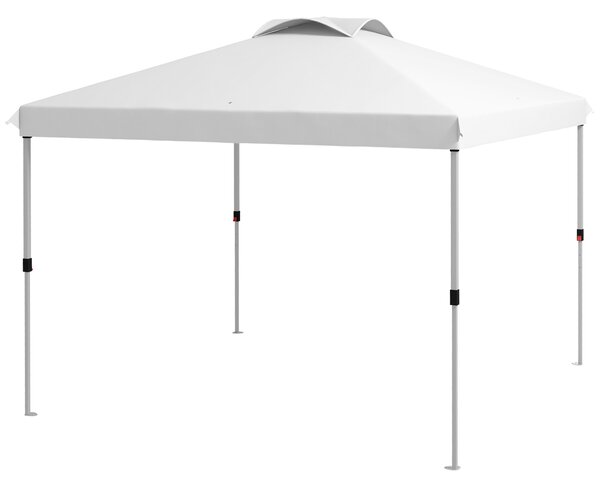 Outsunny Tonnelle gazebo da giardino pop-up pieghevole 3 x 3 m con sacca a ruote, altezze regolabili