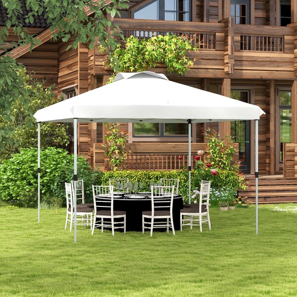 Outsunny Tonnelle gazebo da giardino pop-up pieghevole 3 x 3 m con sacca a ruote, altezze regolabili