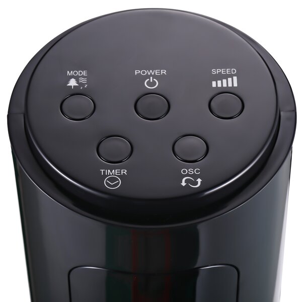 HOMCOM Ventilatore ad alta velocità a colonna oscillante silenzioso 45 W con telecomando display LCD timer 3 modalità 3 velocità 32L x 32l x 96H cm nero