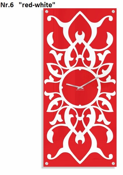 Orologio da parete moderno con ornamento Rosso