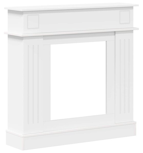 VidaXL Cornice per camino, bianca, 102 x 26 x 100 cm, realizzata in materiale composito di legno