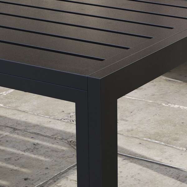 Outsunny Tavolino da Centro da Giardino Rettangolare con Struttura in Acciaio Zincato per Patio Terrazza 101,5x61x46 cm Nero | Aosom Italy