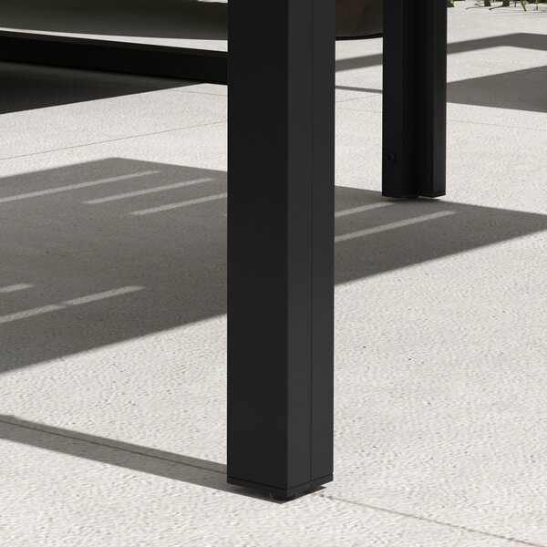 Outsunny Tavolino da Centro da Giardino Rettangolare con Struttura in Acciaio Zincato per Patio Terrazza 101,5x61x46 cm Nero | Aosom Italy