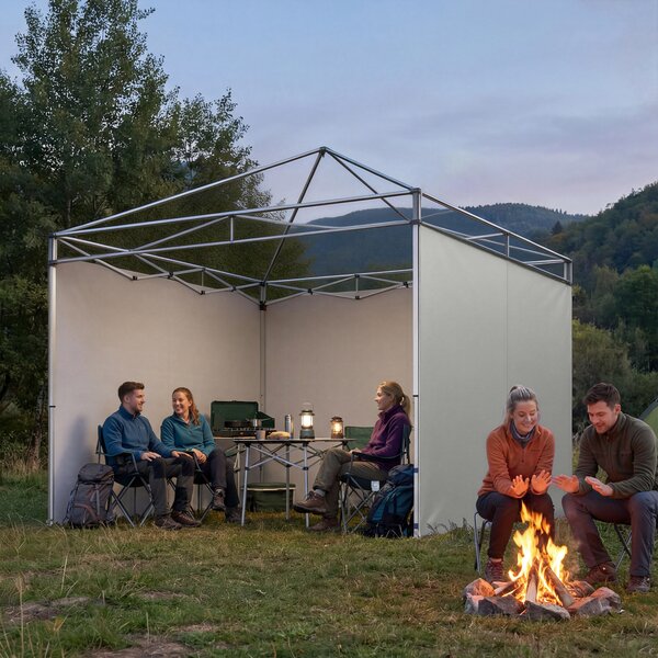 Outsunny Set da 3 pannelli con cerniera per gazebo 3 x 3 m, Grigio chiaro | Aosom Italy