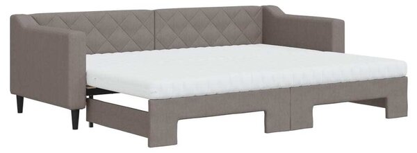 VidaXL Divano letto estraibile con materassi Taupe 80x200 cm Tessuto