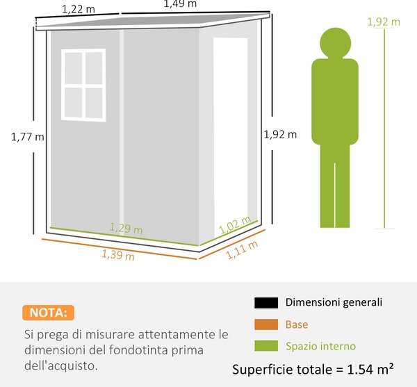 Outsunny Capanno per Attrezzi con Finestra e Serratura, Casetta da Giardino in Alluminio e PP, Capanno Giardino, 122x149x192cm, Grigio | Aosom Italy