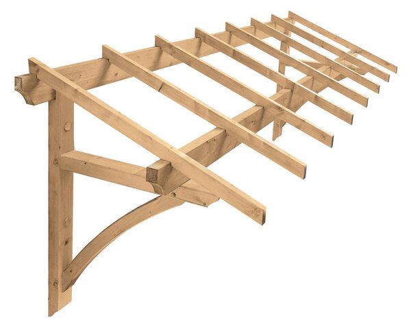 Tettoia Firenze in legno L 325 x P 91 cm struttura in legno