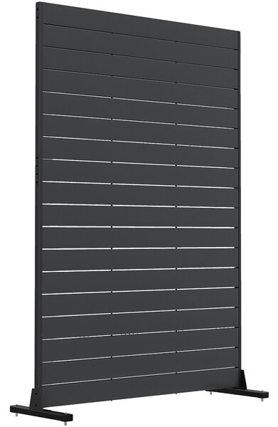 Outsunny Paravento a 6 Pannelli con Supporto e Aspetto Vena, Separatore di Ambienti in HDPE, 120x174 cm, Legno Nero | Aosom Italy