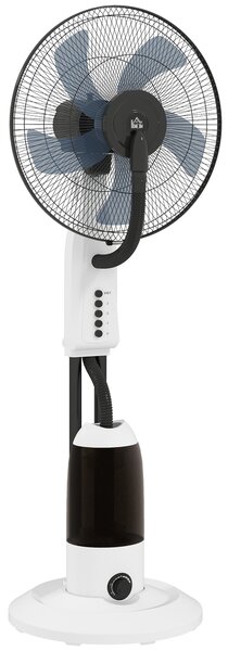 HOMCOM Ventilatore Nebulizzatore Oscillante 90 W Serbatoio 2,8L 3 Velocità 5 Pale e Ruote Ø44,5x120 cm Bianco | Aosom Italy