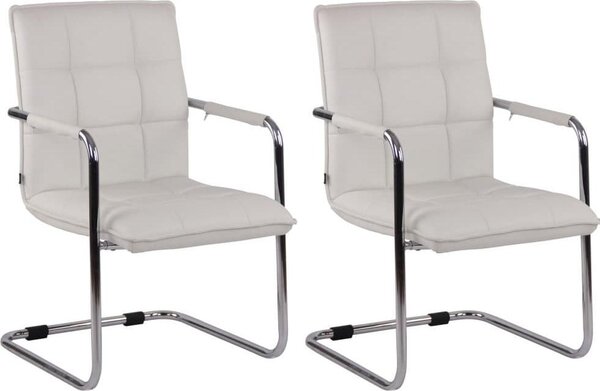 Set di 2 lussuose sedie da pranzo, sedie da cucina, in comoda Pelle finta e con struttura cromata/nera