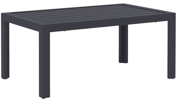 Outsunny Tavolo basso da giardino tavolo d'appoggio da patio rettangolare, struttura in acciaio, piano a doghe, 101,5 x 61 x 46 cm, grigio | Aosom Italy