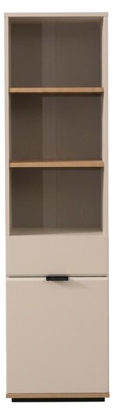 Libreria beige, pratica, stretta, in legno, ideale per una stanza dei ragazzi, design moderno