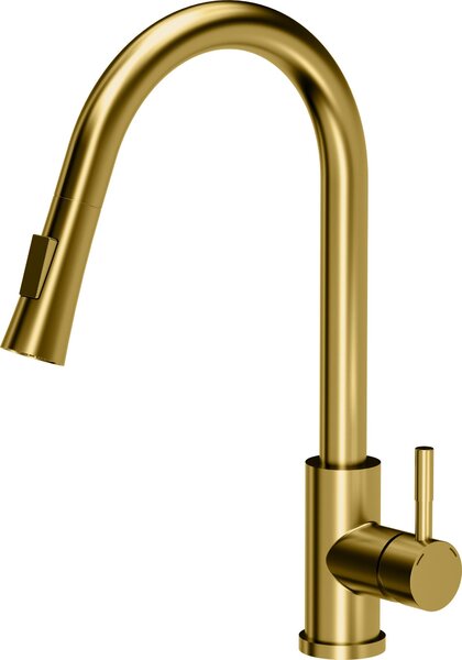 Miscelatore da cucina QUADRON 360°, JULIA SteelQ, colore: oro, altezza: 42,5 cm Miscelatore da cucina in acciaio inox, rubinetto da cucina