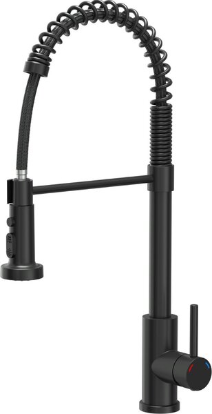 Miscelatore da cucina QUADRON 360°, ALICE SteelQ, colore: Pure Carbon, altezza: 52,5 cm, miscelatore da cucina in acciaio inox, rubinetto da cucina