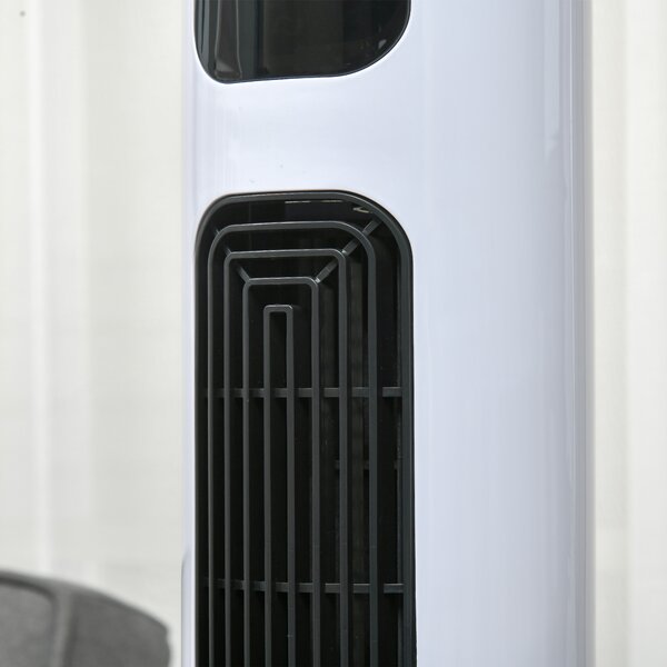 HOMCOM Ventilatore a colonna oscillazione 70° timer 12h pannello con sensori LED 45W telecomando 2 modalità di controllo bianco | Aosom Italy