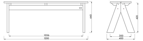 Panca da giardino blu in legno massiccio Navo – noo.ma
