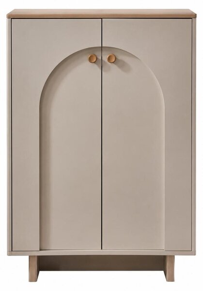Scarpiera beige in legno, mobiletto moderno per scarpe, scaffali, mobili per l'ingresso