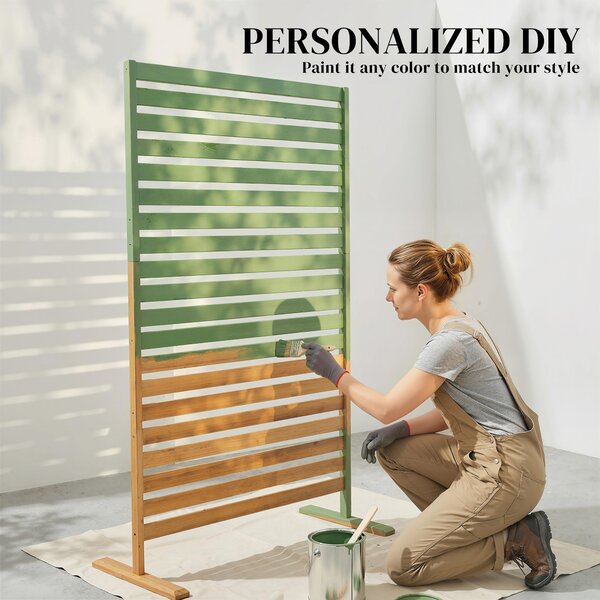 Outsunny Paravento in legno 170x80 cm Paravento divisore per ambienti Grigliato per esterni Giardino Patio Terrazza Marrone | Aosom Italy