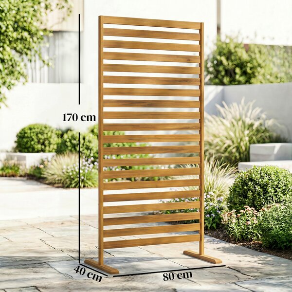 Outsunny Paravento in legno 170x80 cm Paravento divisore per ambienti Grigliato per esterni Giardino Patio Terrazza Marrone | Aosom Italy