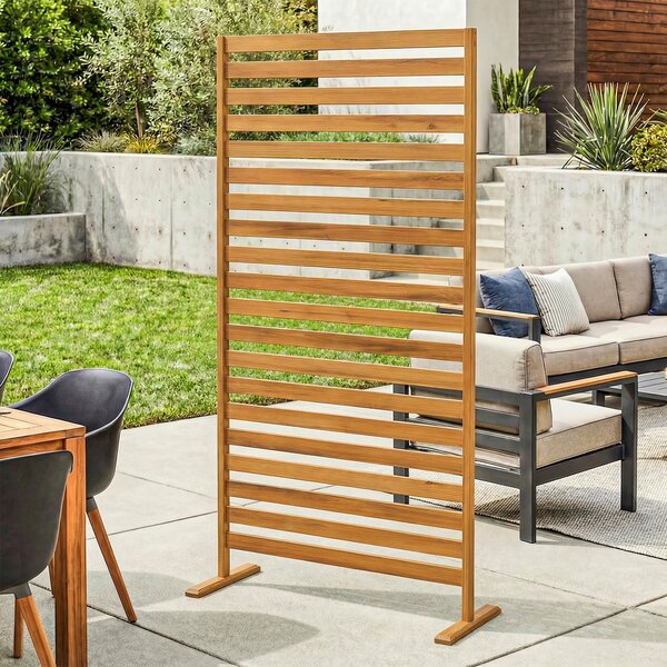 Outsunny Paravento in legno 170x80 cm Paravento divisore per ambienti Grigliato per esterni Giardino Patio Terrazza Marrone | Aosom Italy
