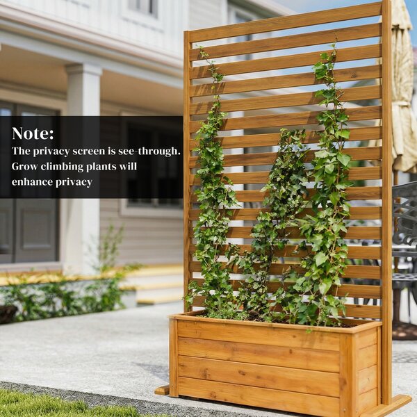 Outsunny Paravento in legno 170x80 cm Paravento divisore per ambienti Grigliato per esterni Giardino Patio Terrazza Marrone | Aosom Italy