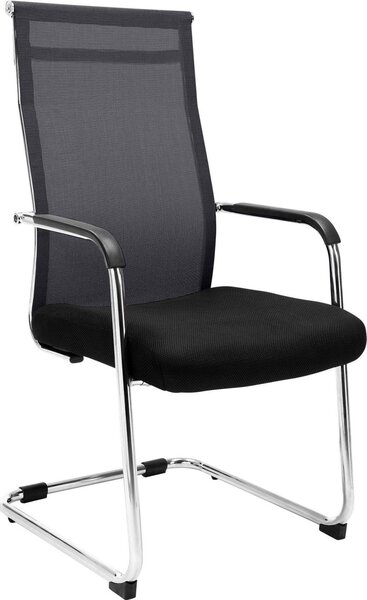 Besöksstol, sedia per sala d'attesa, comfort ergonomico - struttura cromata