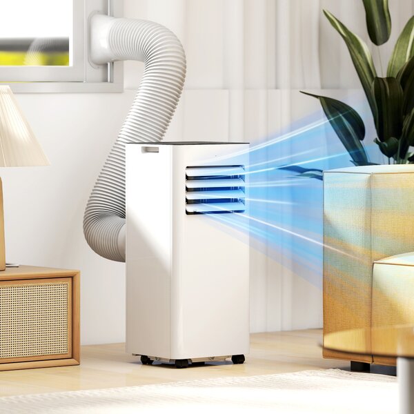 HOMCOM Condizionatore portatile 9000 BTU/H 3 in 1 raffreddamento ventilatore deumidificatore timer 24H e telecomando bianco | Aosom Italy