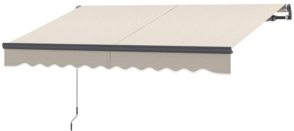 Outsunny Tenda da Sole Elettrica Retrattile con Manovella Inclinazione Regolabile e Protezione UV per Giardino Terrazza 296x250 cm Crema | Aosom Italy
