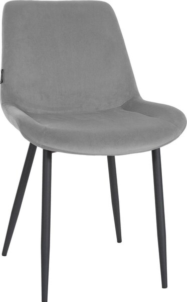Sedia da pranzo, sedia in velluto, eccellente comfort di seduta - grigio