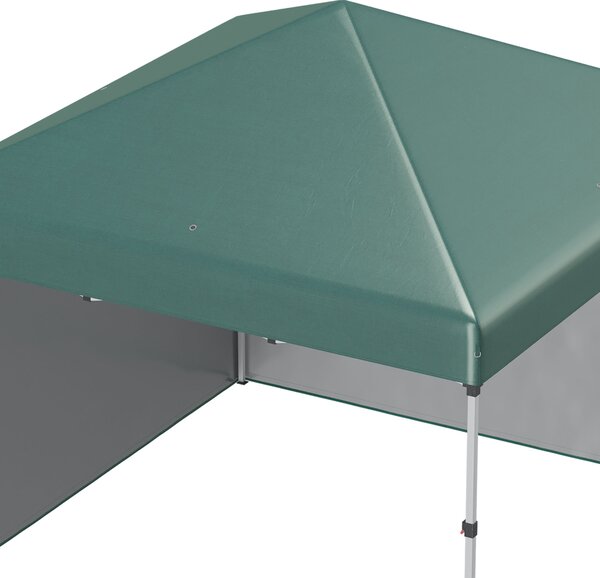 Outsunny Gazebo pieghevole, 2 pareti laterali, altezza regolabile, con borsa per il trasporto, struttura in acciaio inox, 3 x 3 m, Verde | Aosom Italy