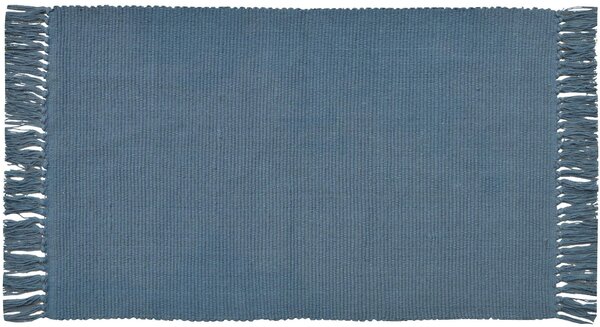 Tappeto Basic in cotone, blu scuro, 50x80