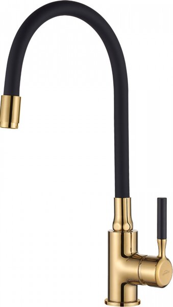 Miscelatore per lavello con bocca flessibile Glamour, nero/oro